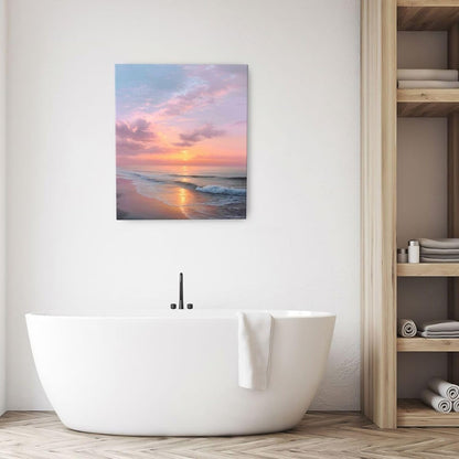 Beach Sunset Wall Art Ocean Coastal Scenery Wall Decor Seascape Picture Canvas Landscape Painting