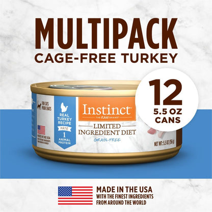 Instinct Limited Ingredient Diet Grain Free Real Turkey Recipe Natural Wet Canned Cat Food by