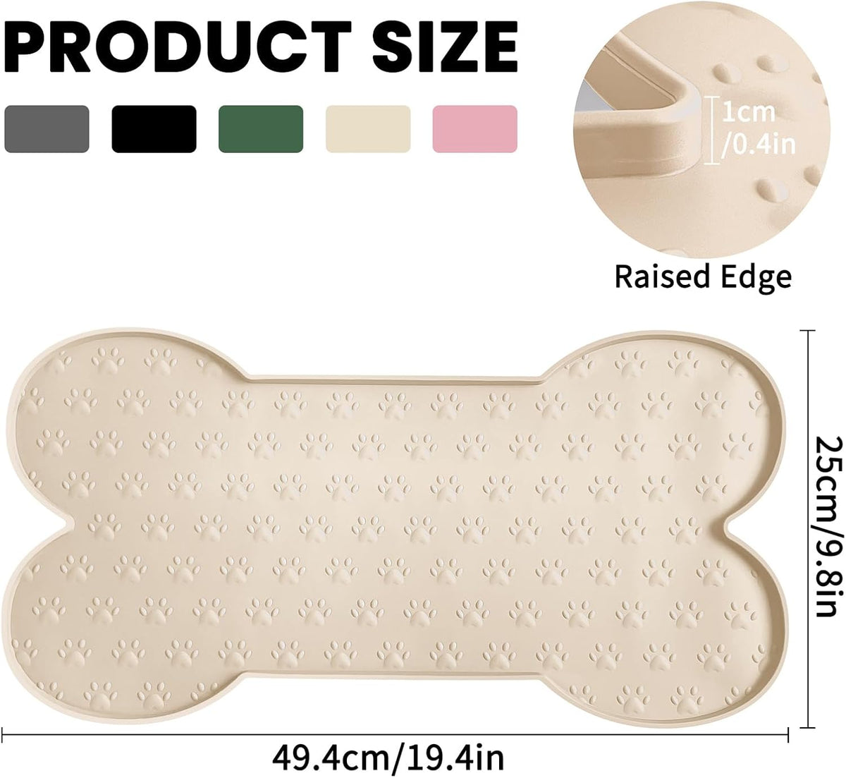 Dog Food Mat Anti-Slip Silicone Dog Bowl Mat Thicker Pet Placemat Waterproof Cat Feeder Pad with