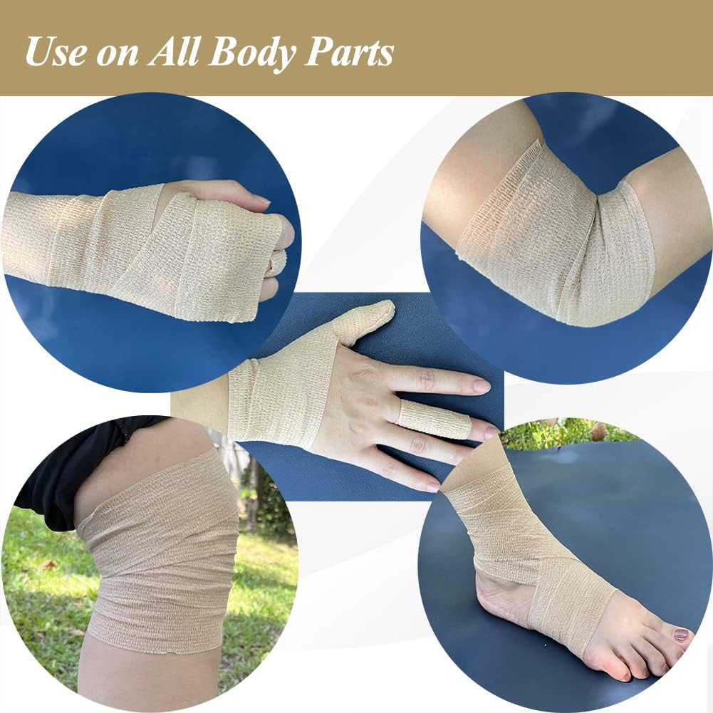 Self Adhesive Bandage Wrap,2 Inch Blue Breathable Elastic Cohesive Bandages, Vet Wrap Sports Tape