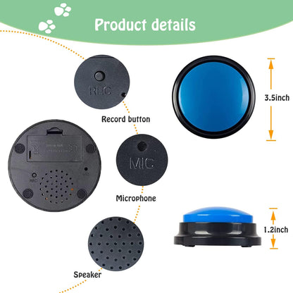 FINEST+ Voice Recording Button for Communication Pet Training Buzzer, 30 Second Record&Playback Dog