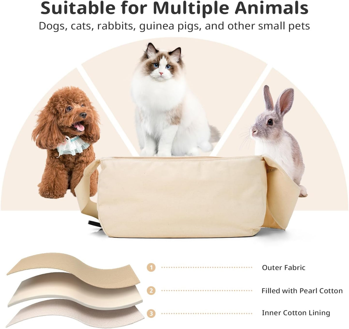 Dog Sling Carrier for Small Dogs and Cats, Lightweight Collapsible Pet Travel Bag with Adjustable