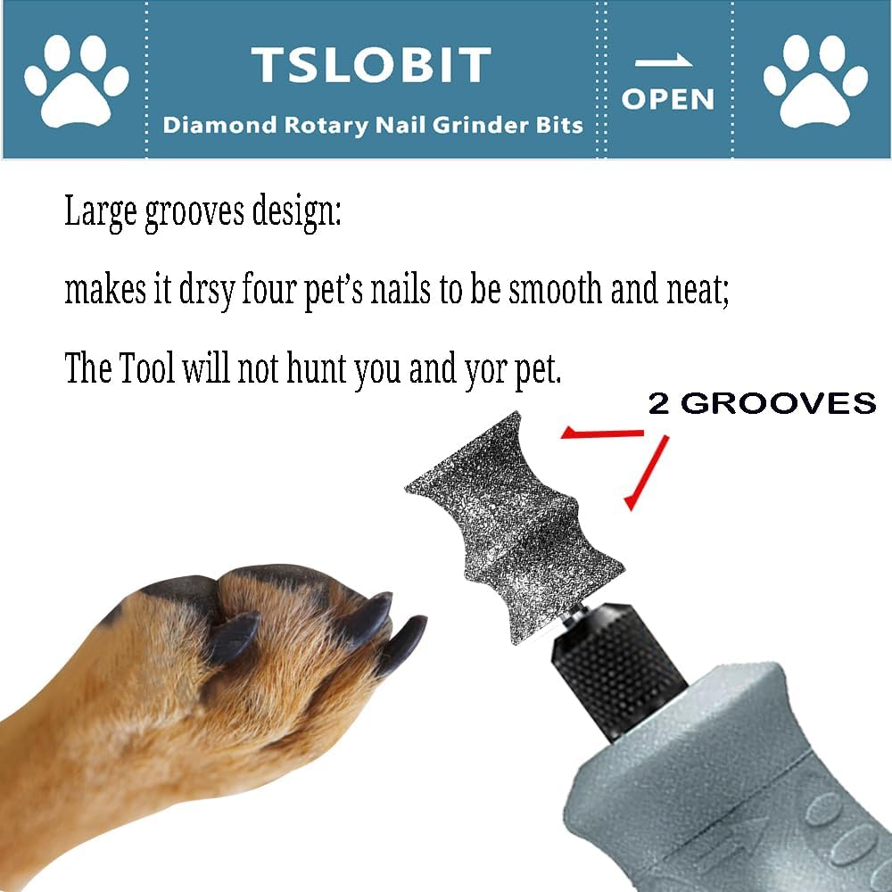 Diamond Dog Nail Grinder Attachment,1/8'' Pet Nail Grinder Wheel for Dremel Dog Nail Grinder