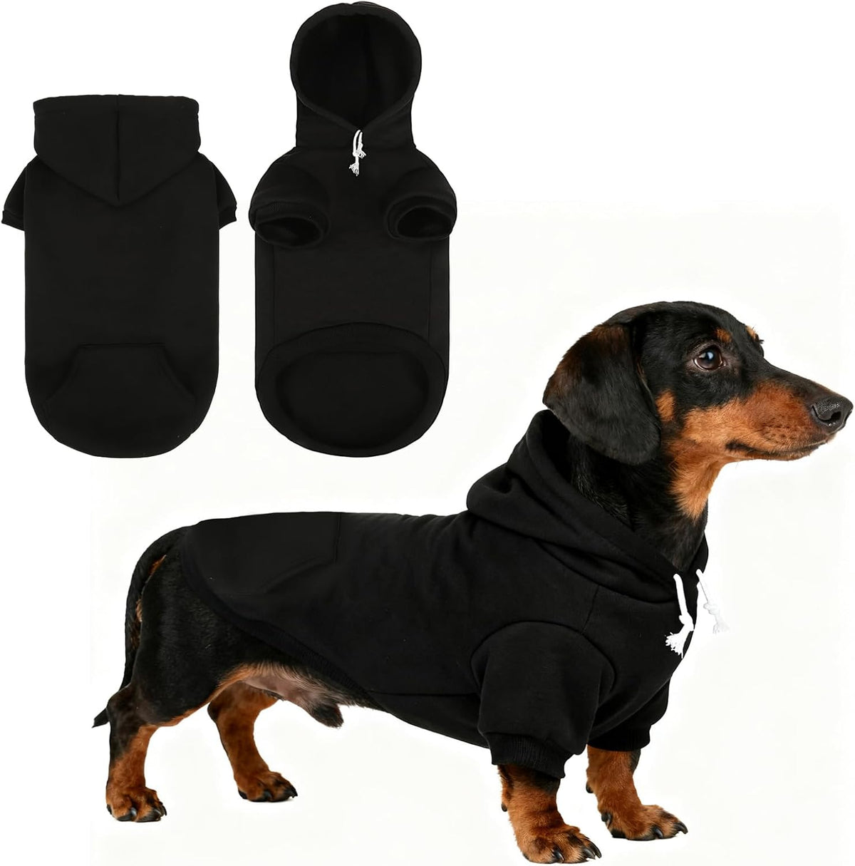 KOOLTAIL Dachshund Dog Hoodie - Soft and Warm Dogs Hoodie Sweater with Leash Hole and Pocket, Pet