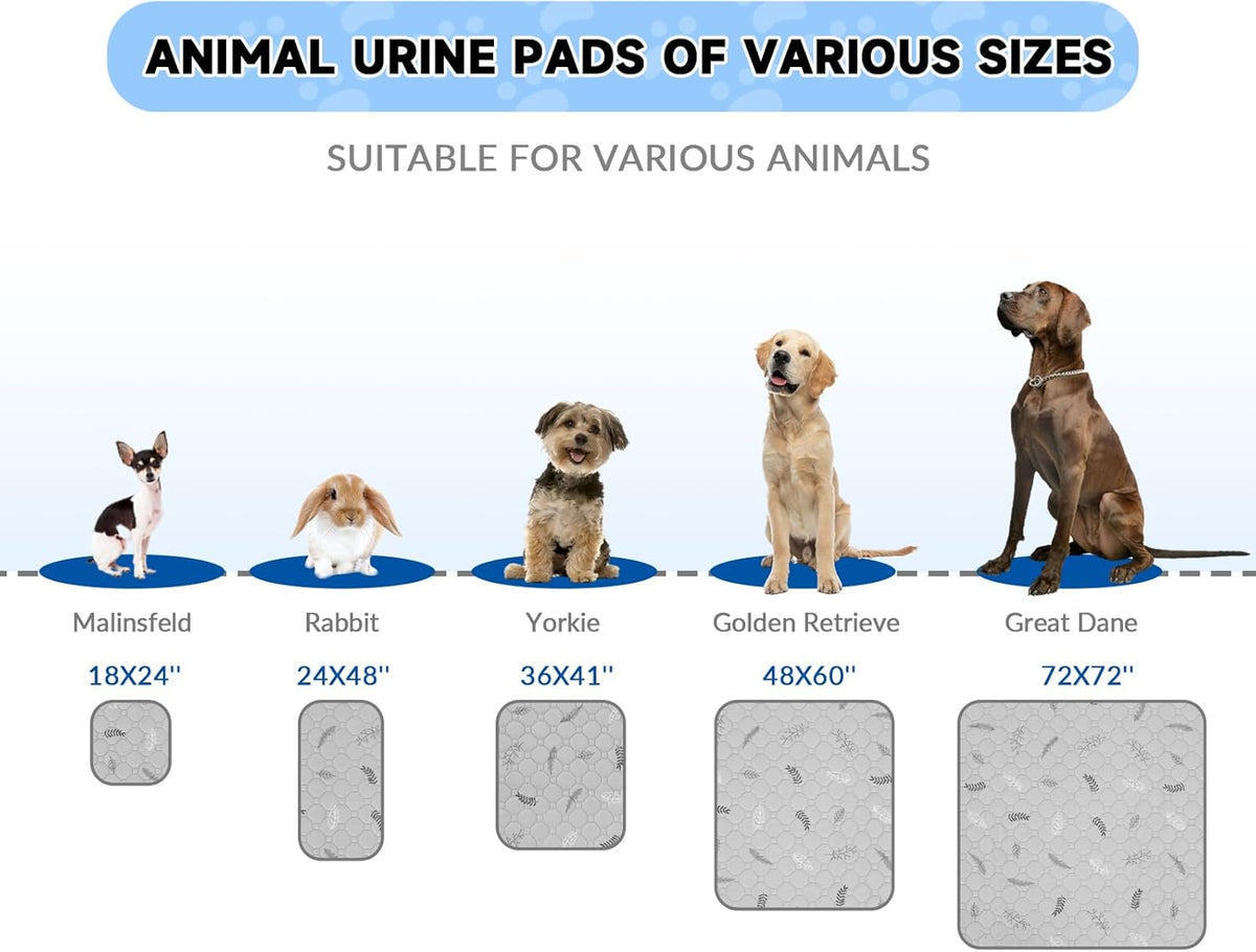 Sunheir Washable Pee Pads for Dogs 72"x72", Extra Large Reusable Puppy Pads Pet Training Pads for
