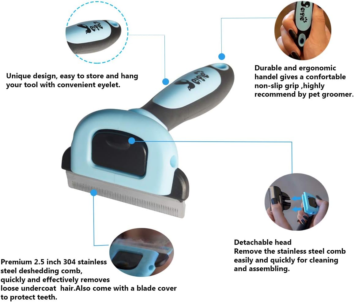Cat Brush & Cat Comb for Shedding, 2.5inch Blue - Hair Brush for Long Hair and Short Hair, Pet
