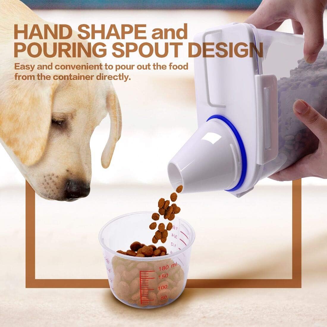 Dog Food Storage Container Small, Cat Food Storage Container Airtight Plastic Dispenser with