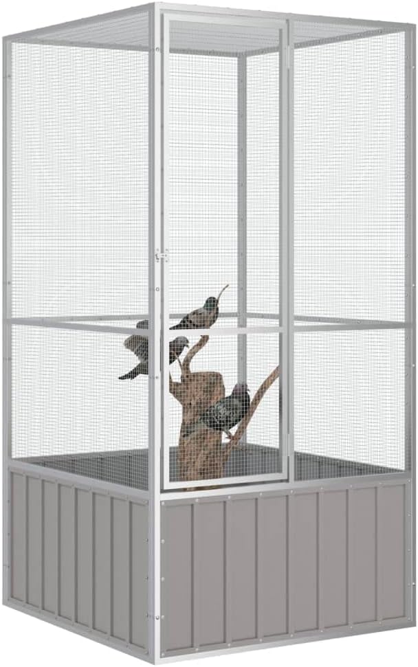 Steel Bird Cage, Large Flight King Bird Cage for Cockatiels African Grey Quaker Amazon Sun