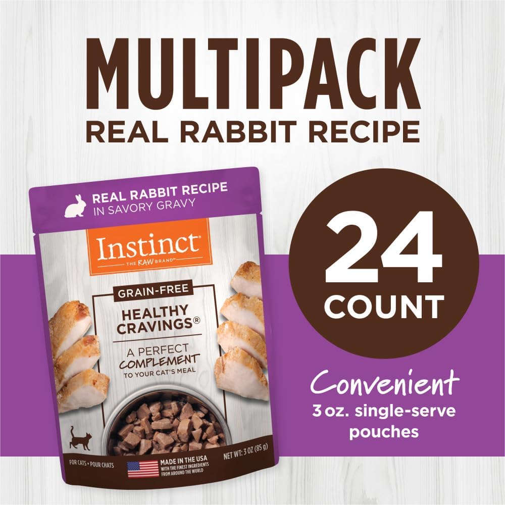Instinct Healthy Cravings Natural Wet Cat Food Topper, Grain Free Recipe - Real Rabbit, 3 oz.
