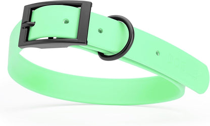 Dogline Biothane Waterproof Dog Collar Strong Coated Nylon Webbing with Black Hardware Odor- Proof