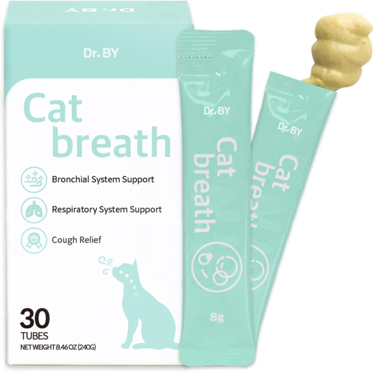 Dr.by Cat Breath Bronchial Supplements Cat Sneezing Treatment Asthma Cold Cough Nose Relief