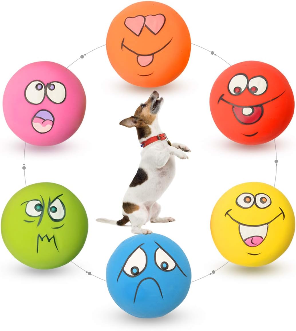 Latex Dog Squeaky Toys Rubber Soft Dog Toys Chewing Squeaky Toy Fetch Play Balls Toy for Puppy