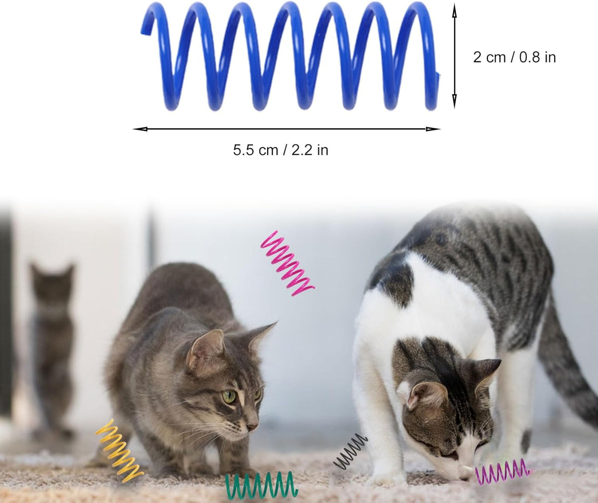 12PCS 12Colors Cat Spring Toys for Indoor Cats, Interactive Coil Springs for Self Play, Durable