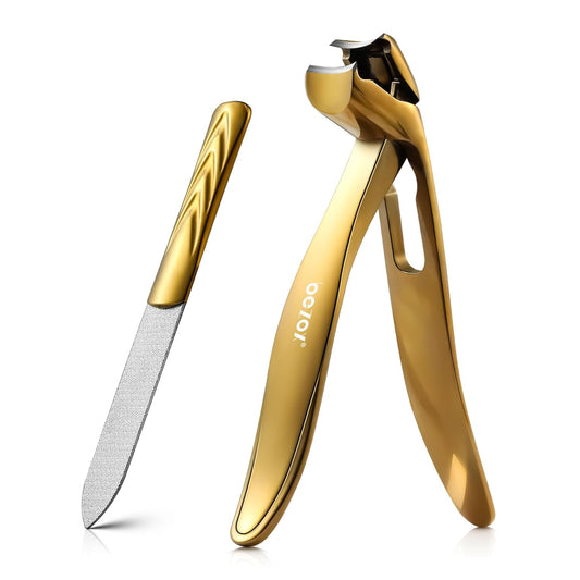 BEZOX Ergonomic Angled Head Thick Toenail Clipper for Seniors - Large Nail Clippers for Thick and