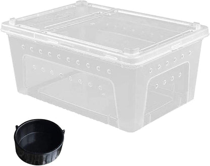 Hamiledyi Reptile Feeding Box Lizard Tarantula Habitat Cage Hatching Container Snake Breeding Box