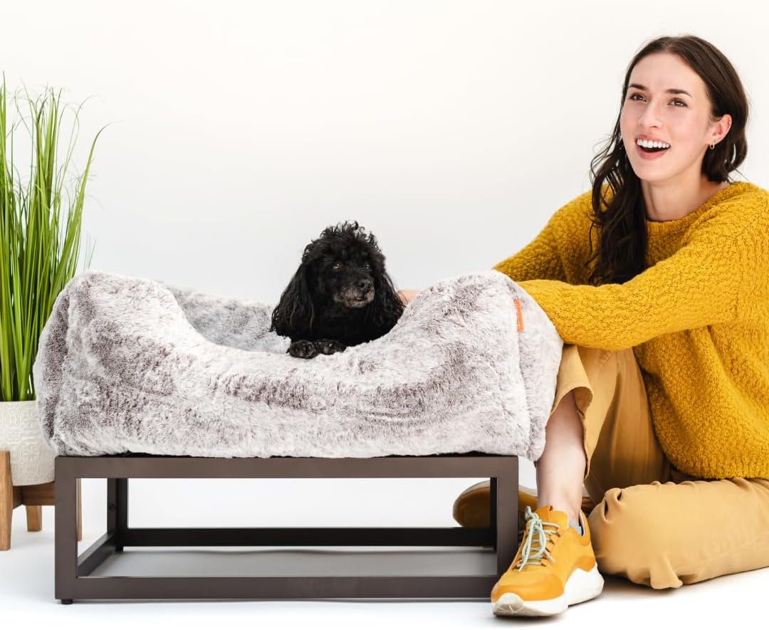 FUZI Luxury Aesthetic Dog Bed for Large Dogs with Washable Cover, Pet Couch, Pet Bed with Sides