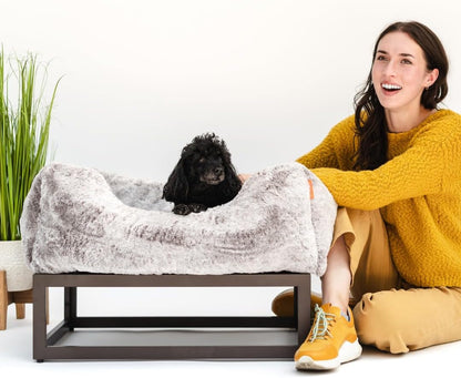 FUZI Luxury Aesthetic Dog Bed for Large Dogs with Washable Cover, Pet Couch, Pet Bed with Sides