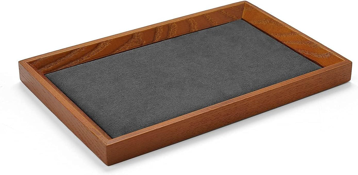 Oirlv Solid Wood Small Jewelry Tray Trade Showcase Countertop Jewelry Display Trays Rectangle