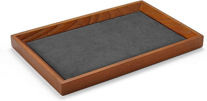 Oirlv Solid Wood Small Jewelry Tray Trade Showcase Countertop Jewelry Display Trays Rectangle