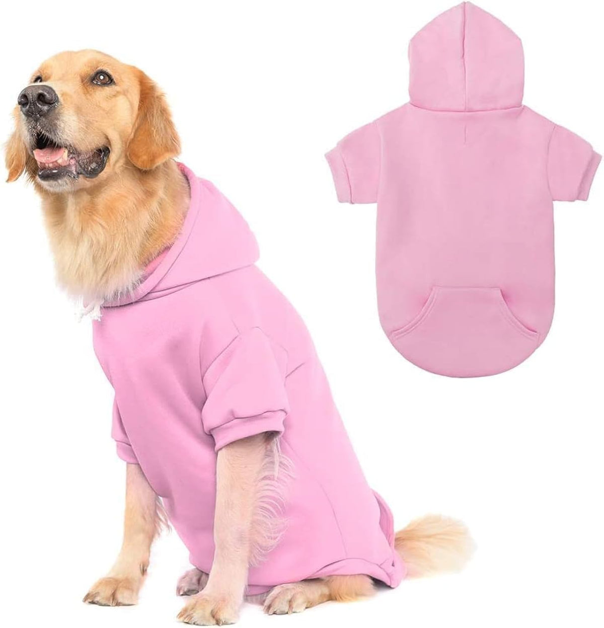 KOOLTAIL Basic Dog Hoodie - Soft and Warm Dog Hoodie Sweater with Leash Hole and Pocket, Dog Winter