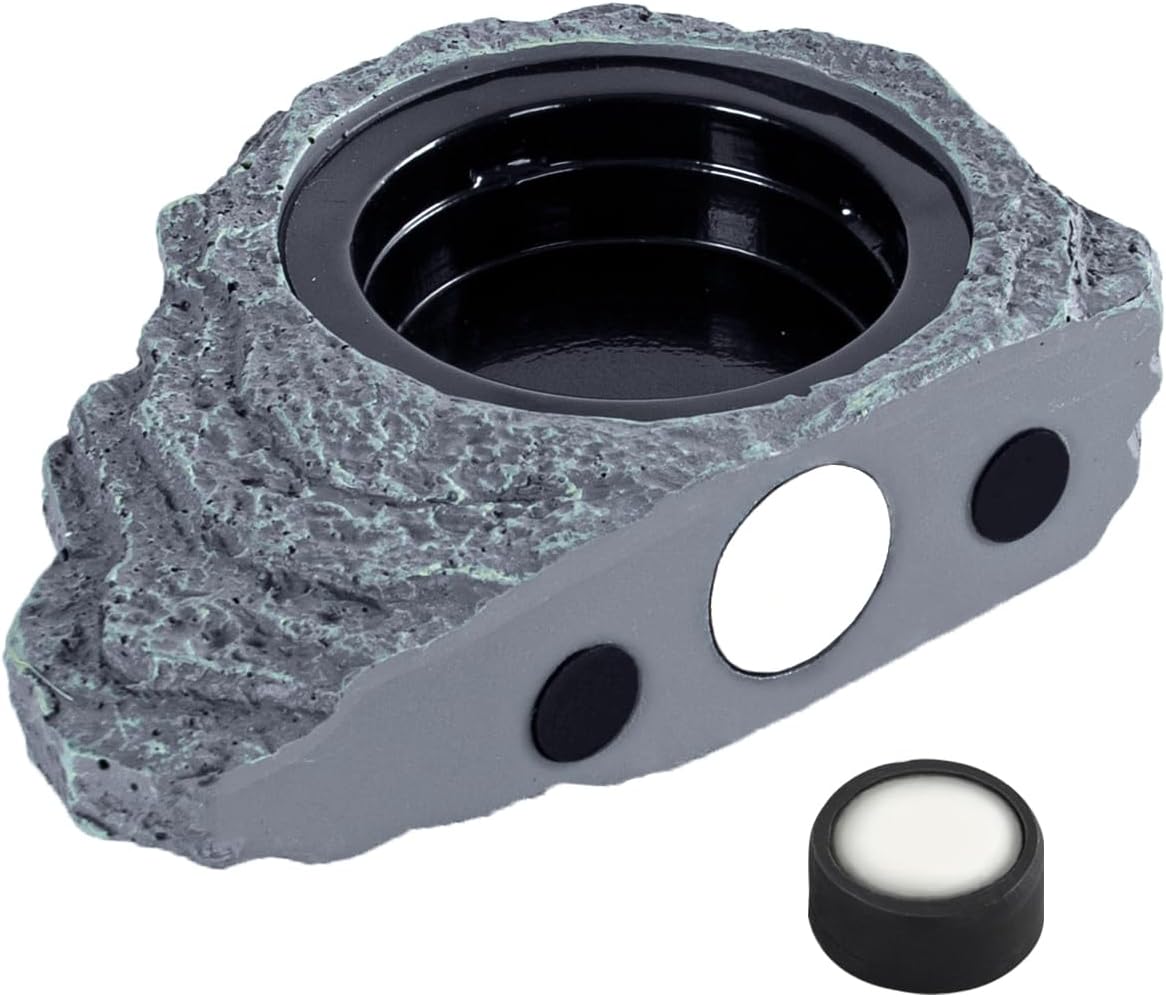 Wacool Magnetic Gecko Ledge - Single Bowl Reptile Feeding Tray with 3 Feeding Cups for Geckos