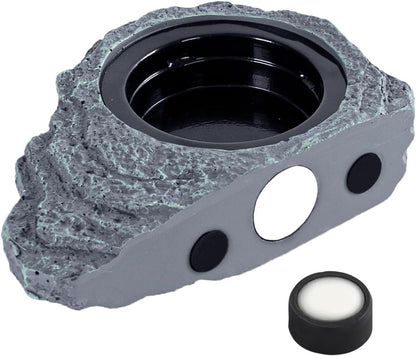 Wacool Magnetic Gecko Ledge - Single Bowl Reptile Feeding Tray with 3 Feeding Cups for Geckos