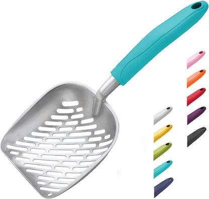 WePet Cat Litter Scoop, Aluminum Alloy Sifter, Kitty Metal Scooper, Deep Shovel with Diagonal