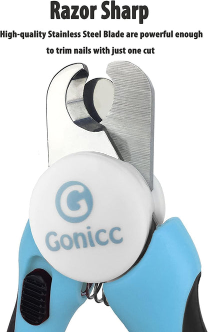 gonicc Dog & Cat Pets Nail Clippers and Trimmers - with Safety Guard to Avoid Overcutting, Free