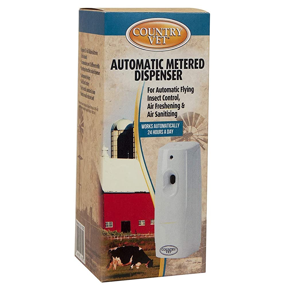 Country Vet Mosquito+Fly Metered Spray Refill (Case of 12) & Automatic Metered Dispenser (Case of