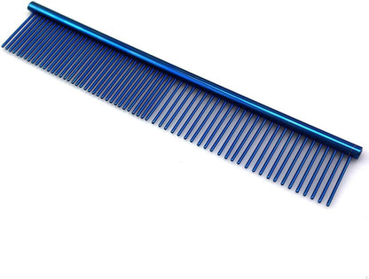 ZoCr Stainless Steel Pet Comb for Dogs Cats, Pet Grooming Comb with Different Spaced Rounded Teeth