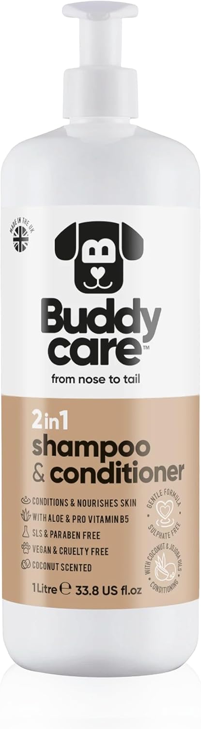 2in1 Dog Shampoo & Conditioner by Buddycare | Coconut Scented | with Aloe Vera and Pro Vitamin B5