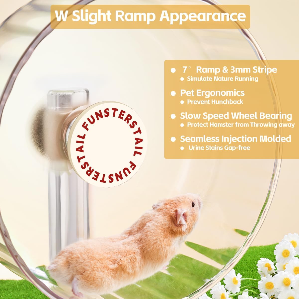 Super Silent Hamster Wheel 8.7 Inch, Magnetic Rat Wheel for Chinchilla, Gerbil, Guinea Pig, Cat