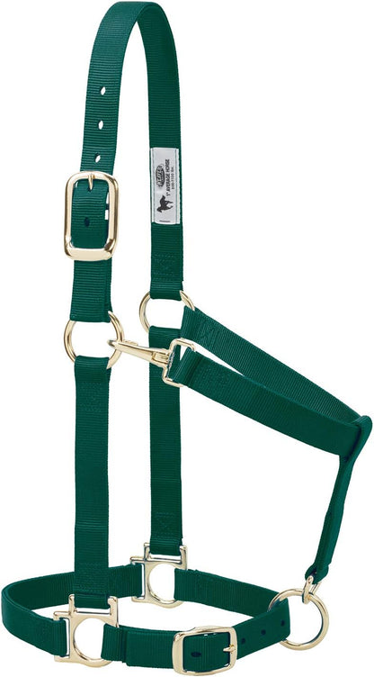 Weaver Leather Nylon Horse Halter, Padded and Adjustable, Chin and Throat Snap Hook Halters for