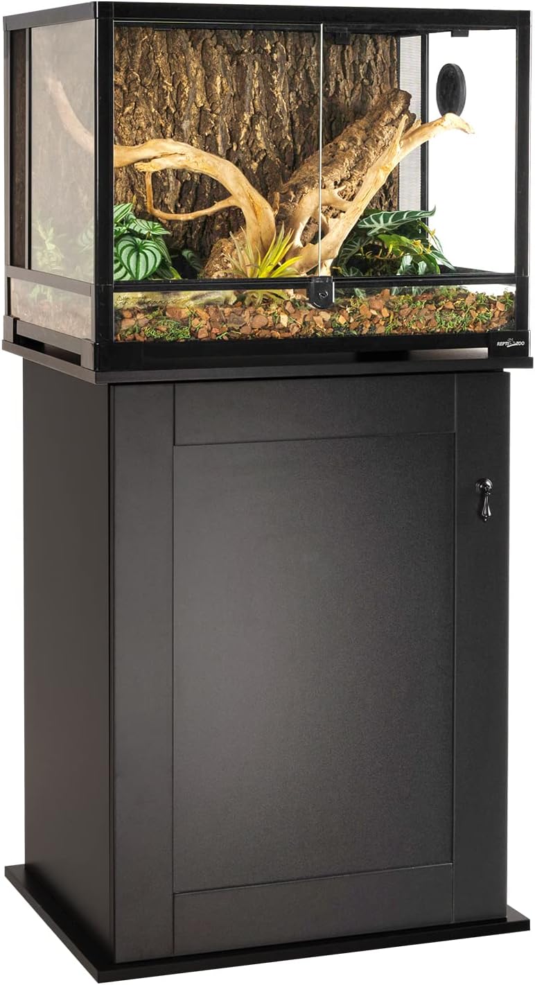 REPTIZOO Reptile Terrarium Stand Wooden Terrarium Cabinet with Storage and Adjustable Shelf