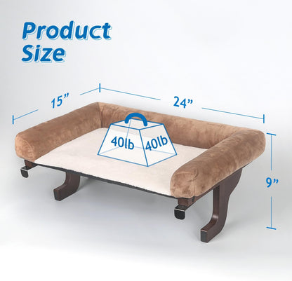 Cat Perch for Window Sill with Bolster - Orthopedic Hammock Design with Premium Hardwood & Robust