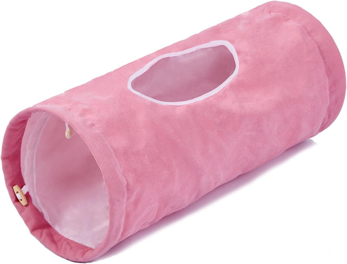 Cat Tunnel, Large Indoor Durable Collapsible Interactive Cat Tube with Peek-A-Boo Hole, Hanging