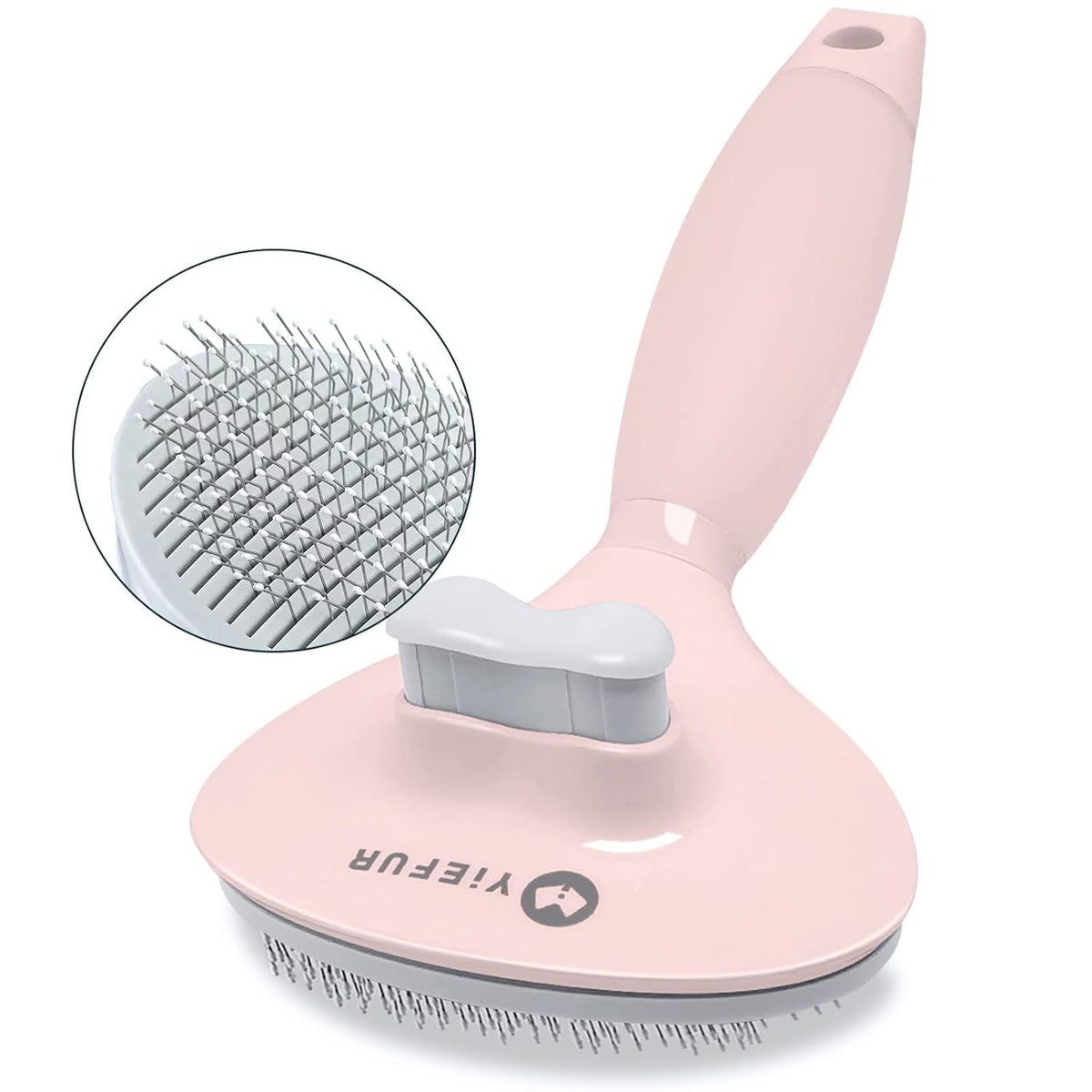 Cat Hair Brush, Soft Silicone Self Cleaning Brush for Short and Long Haired Cats, Pink Pet Grooming