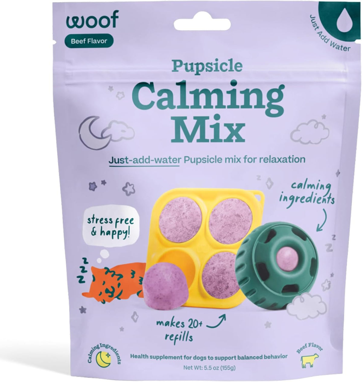 WOOF Dog Pupsicle Mix - Easy-to-Make DIY Pupsicle Refills - Tasty, Healthy Pupsicle Mix - Wholesome
