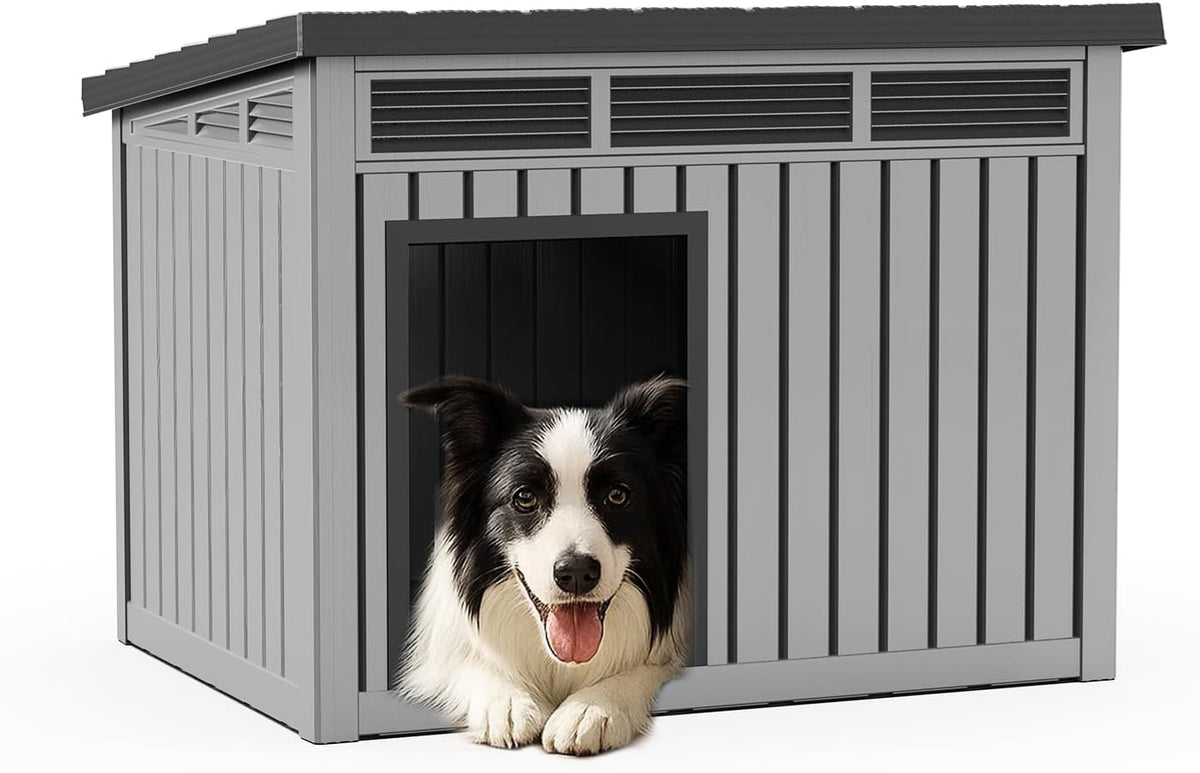 DRATO Dog House for Both Indoor and Outdoor with Weatherproof Roof Removable Floors for Medium to