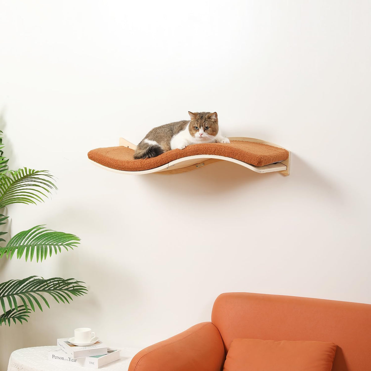 Cat Wall Shelves for Large Cats - Wall Mounted Furniture with Comfortable Cushion, Perfect Perch
