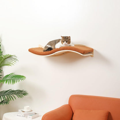 Cat Wall Shelves for Large Cats - Wall Mounted Furniture with Comfortable Cushion, Perfect Perch