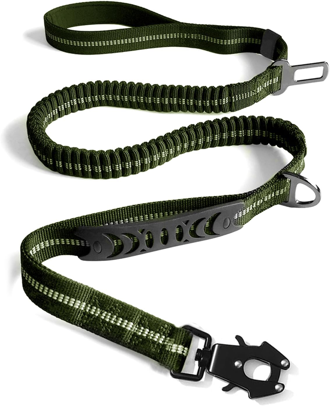 Heavy Duty Tactical Bungee Dog Leash, 4-6FT Shock Absorbing Tactical Dog Leash with 2 Padded