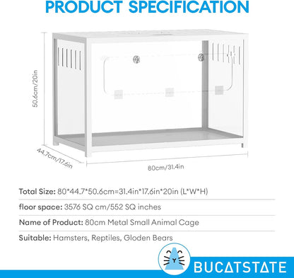 BUCATSTATE Hamster Cage Metal 2.0 - Small Animal Habitats Large Stackable with Top Access Easy