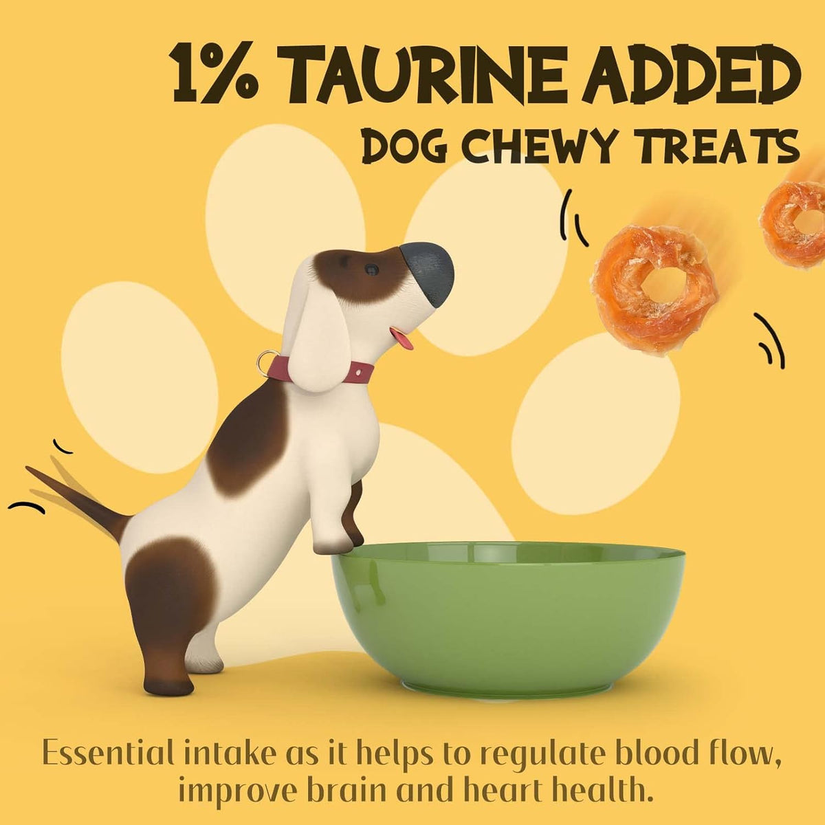 ASMPET Dog Treats Chews, Chicken Rings, Soft Chewy Snacks for Training Rewards 10.6 oz