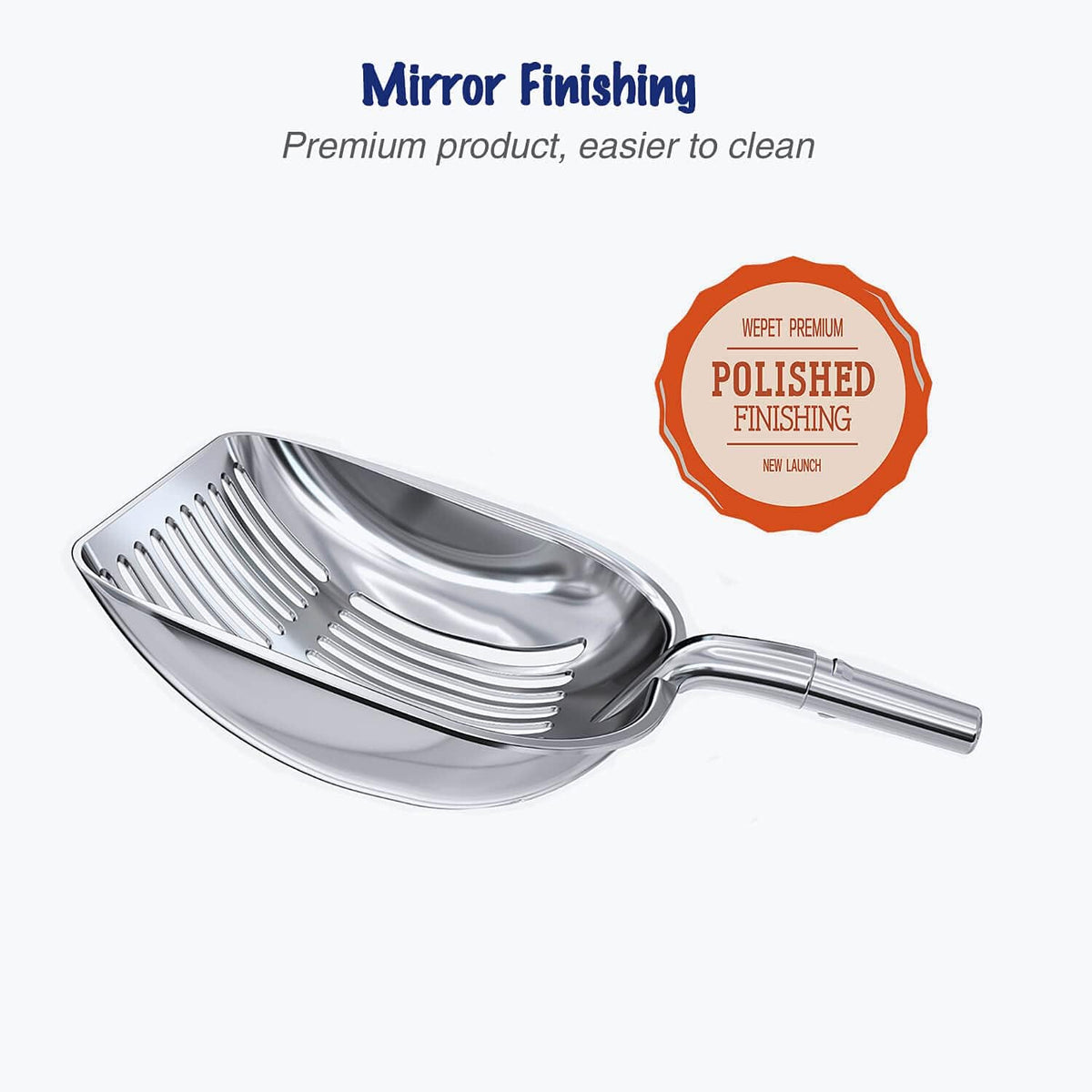 WePet Cat Litter Scoop, Aluminum Alloy Sifter, Kitty Metal Scooper, Deep Shovel, Long Handle, Poop