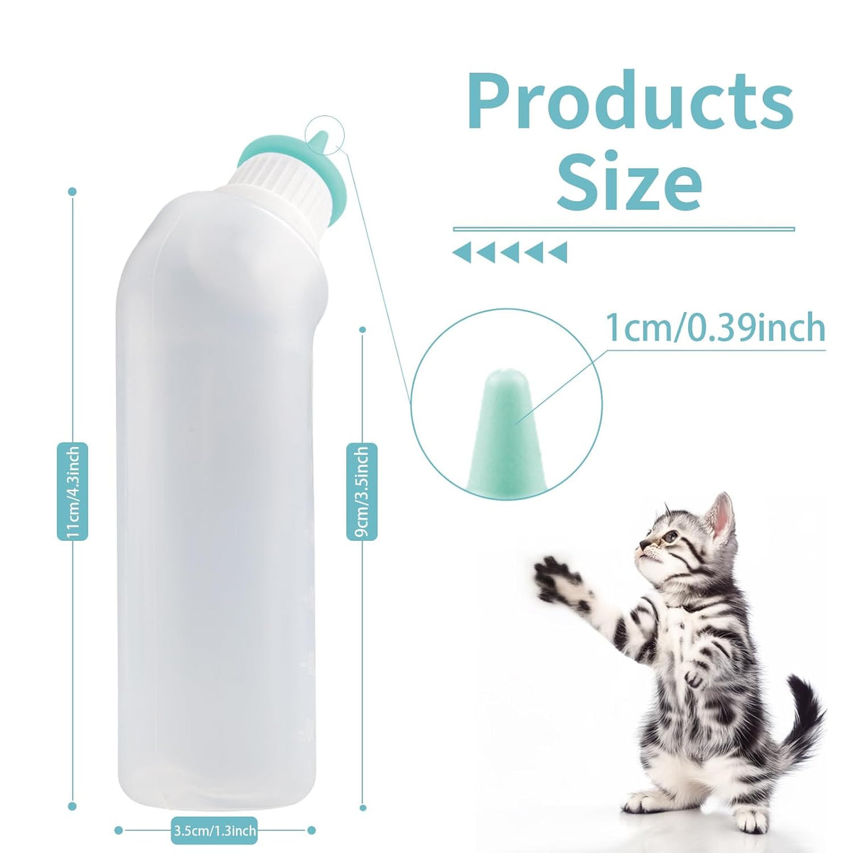 5Pack Kitten Bottle for Nursing Puppy Milk Kitten Bottles Feeding Kit Silicone Nipple for Newborn