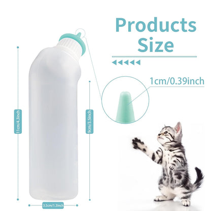 5Pack Kitten Bottle for Nursing Puppy Milk Kitten Bottles Feeding Kit Silicone Nipple for Newborn