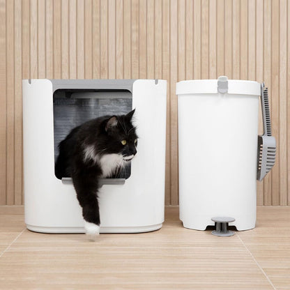 Modkat® XL Litter Box, Top or Front-Entry Configurable, Full Height Seamless Base, Reusable Litter