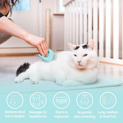 Leo's Paw The Original Pet Hair Removal Massaging Shell Comb Soft Deshedding Brush Grooming and