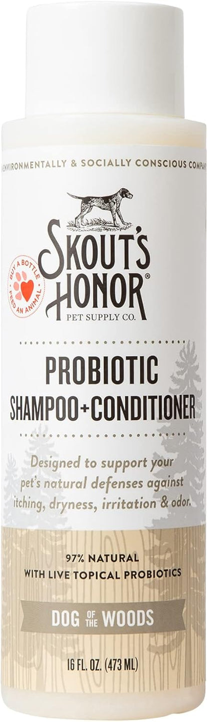 Skout's Honor Probiotic Pet Shampoo & Conditioner with Avocado Oil & Omega-3s, 97% Natural, Paraben